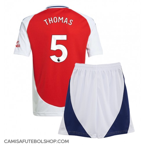 Camisa de time de futebol Arsenal Thomas Partey #5 Replicas 1º Equipamento Infantil 2024-25 Manga Curta (+ Calças curtas)